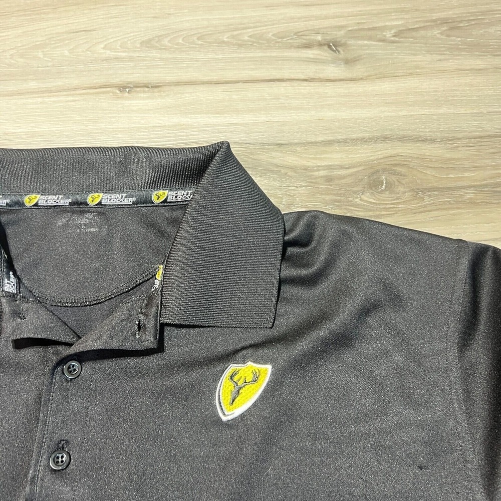 Scent Blocker Polo Shirt‎ Mens Large Black Short Sleeve Hunting Active Outdoors - Picture 4 of 6